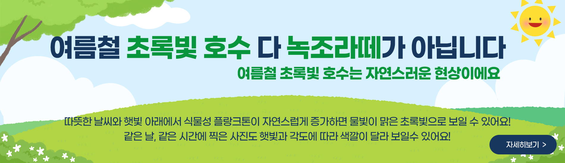 여름철 초록빛 호수 다 녹조라떼가 아닙니다